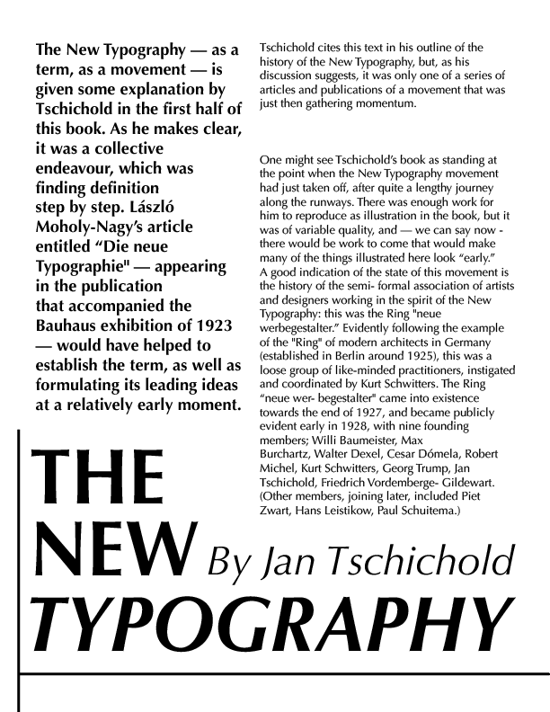 Magazine/Article spread, The New Typography