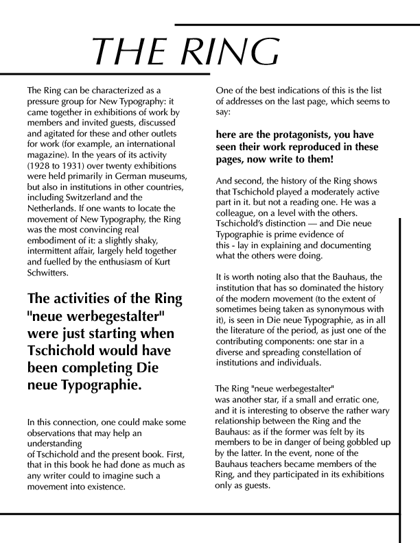 Magazine/Article spread, The Ring