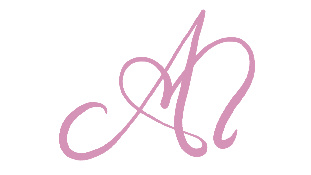 A and an M that is swooped together to create a heart as a logo